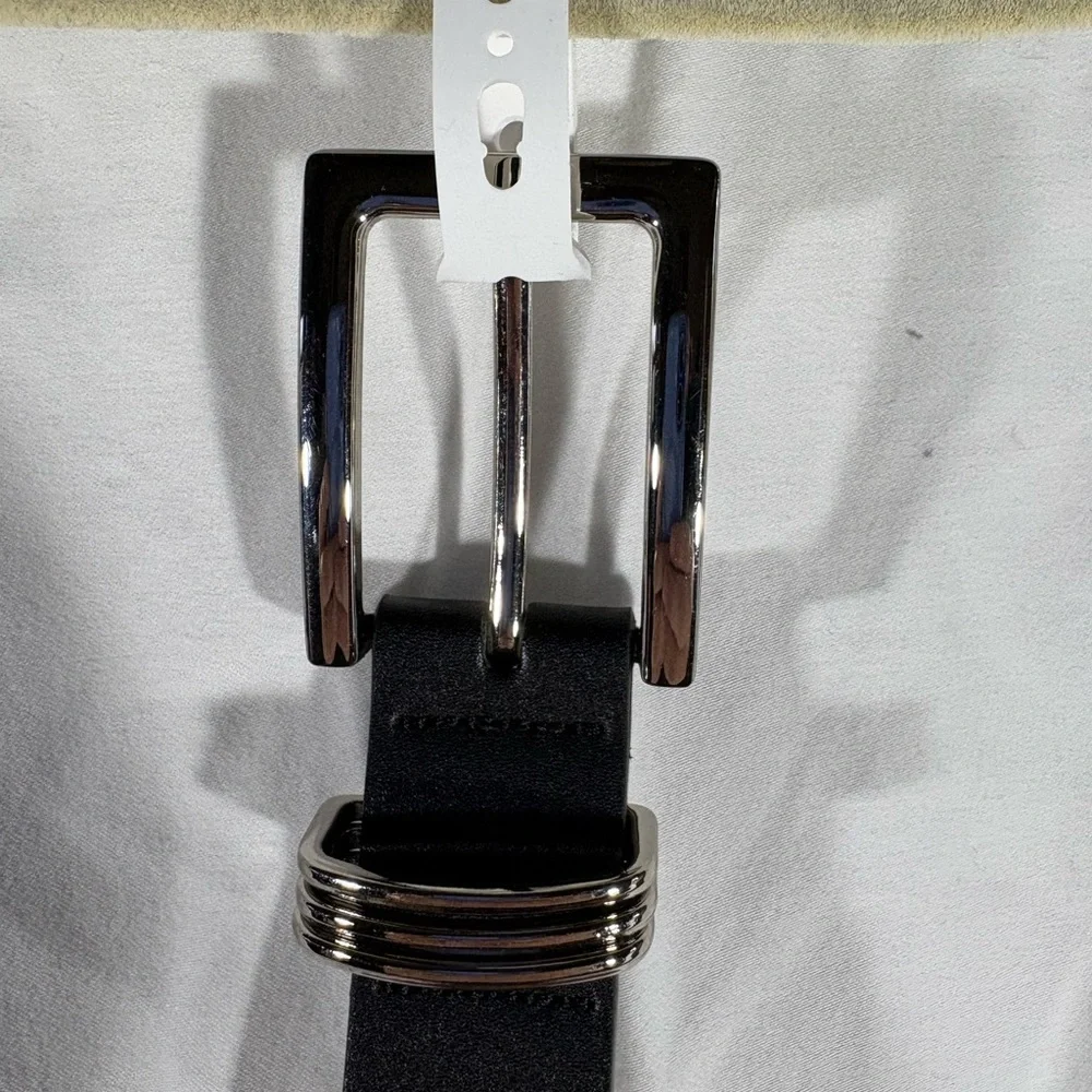 Time and Tru Black Leather Belt